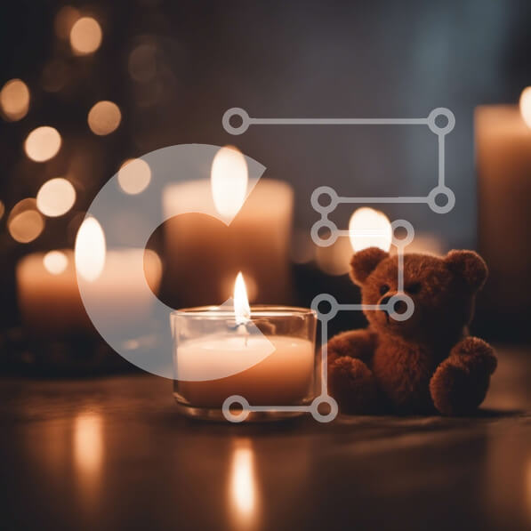 Intra Συλλεκτικό Ξύλινο Παζλ Plywood  4mm - Αρκουδάκι με αναμμένα κεριά στο τραπέζι Σε Ξύλινο Κουτί - Διαστάσεις Puzzle: 10x10 cm – 25 κομμάτια