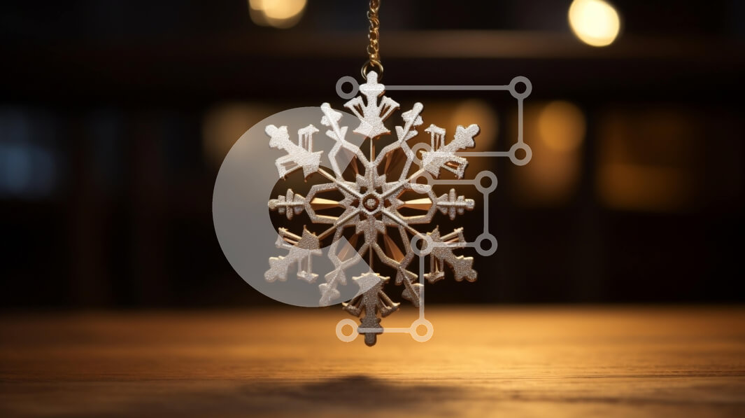 Intra Συλλεκτικό Ξύλινο Παζλ Plywood  4mm - Στολίδι με νιφάδα χιονιού που κρέμεται από το ταβάνι Σε Ξύλινο Κουτί - Διαστάσεις: 10x10 cm – 25 κομμάτια