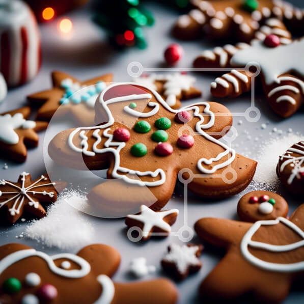 Σετ των 2 Intra Συλλεκτικό Ξύλινο Παζλ Plywood  4mm - Λαχταριστά μπισκότα μελόψωμο διακοσμημένα με παγωτό και ζαχαροκάλαμα Σε Ξύλινο Κουτί - Διαστάσεις: 10x10 cm – 25 κομμάτια