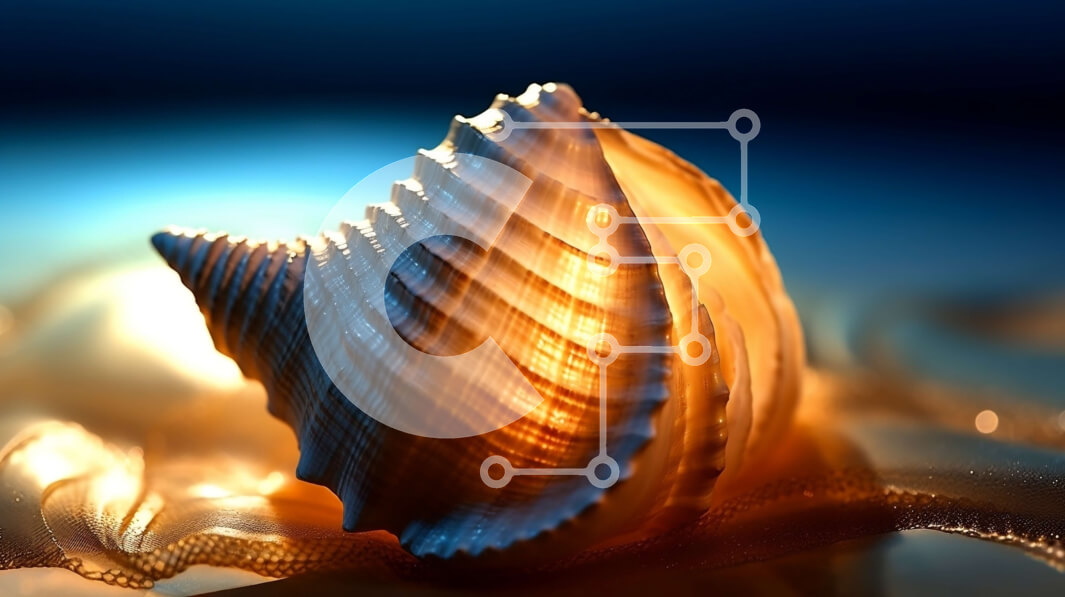 Intra Συλλεκτικό Ξύλινο Παζλ Plywood  4mm - Όμορφη κινηματογράφηση σε πρώτο πλάνο ενός κοχυλιού σε σκοτεινό φόντο Σε Ξύλινο Κουτί - Διαστάσεις: 10x10 cm – 25 κομμάτια