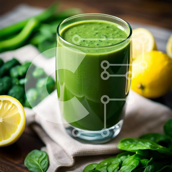 Σετ των 2 Intra Συλλεκτικό Ξύλινο Παζλ Plywood  4mm - Δροσιστικό και υγιεινό πράσινο Smoothie με σπανάκι και λεμόνι Σε Ξύλινο Κουτί - Διαστάσεις: 10x10 cm – 25 κομμάτια