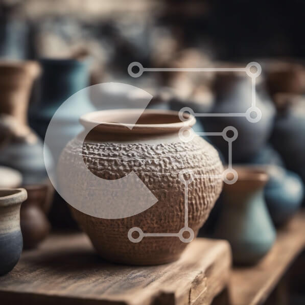 Intra Συλλεκτικό Ξύλινο Παζλ Plywood  4mm - Συλλογή από πήλινα αγγεία και βάζα σε ξύλινο τραπέζι Σε Ξύλινο Κουτί - Διαστάσεις Puzzle: 10x10 cm – 25 κομμάτια