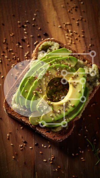 Intra Συλλεκτικό Ξύλινο Παζλ Plywood  4mm - Νόστιμο και υγιεινό σάντουιτς αβοκάντο ανοιχτού προσώπου Σε Ξύλινο Κουτί - Διαστάσεις: 10x10 cm – 25 κομμάτια