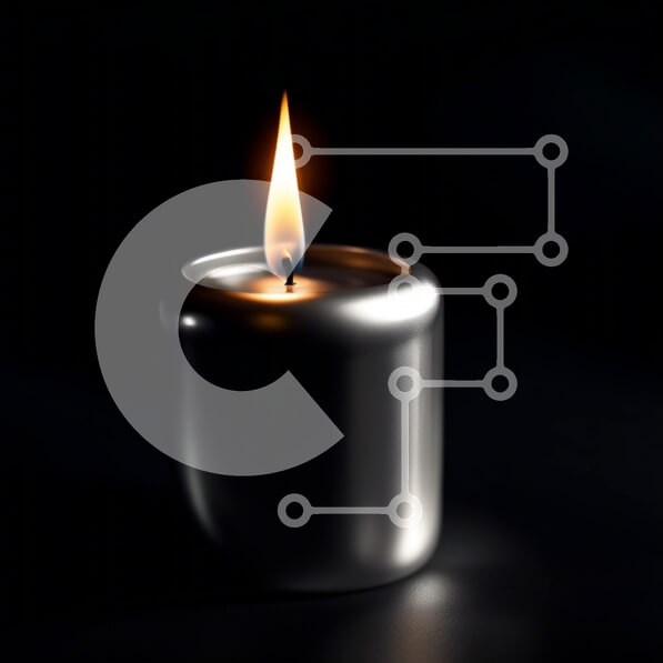 Intra Συλλεκτικό Ξύλινο Παζλ Plywood  4mm - Όμορφη εικόνα ενός αναμμένου κεριού σε μαύρο φόντο Σε Ξύλινο Κουτί - Διαστάσεις Puzzle: 10x10 cm – 25 κομμάτια