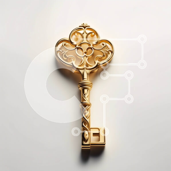 Intra Συλλεκτικό Ξύλινο Παζλ Plywood  4mm - Όμορφη εικόνα ενός χρυσού κλειδιού με περίπλοκα σκαλίσματα Σε Ξύλινο Κουτί - Διαστάσεις: 10x10 cm – 25 κομμάτια