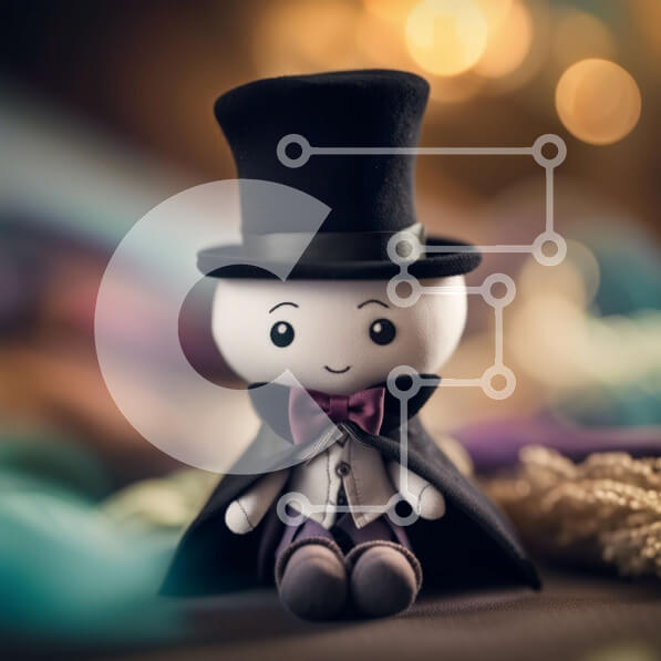 Intra Συλλεκτικό Ξύλινο Παζλ Plywood  4mm - Χαριτωμένη φωτογραφία ενός αρκουδάκι με καπέλο και παπιγιόν Σε Ξύλινο Κουτί - Διαστάσεις Puzzle: 10x10 cm – 25 κομμάτια