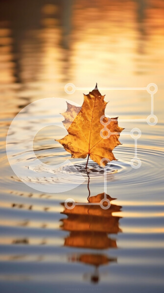 Σετ των 2 Intra Συλλεκτικό Ξύλινο Παζλ Plywood  4mm - Όμορφη εικόνα ενός ενιαίου κίτρινου φύλλου στο ηλιοβασίλεμα Σε Ξύλινο Κουτί - Διαστάσεις: 10x10 cm – 25 κομμάτια