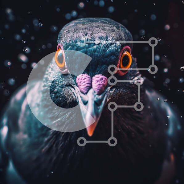 Intra Συλλεκτικό Ξύλινο Παζλ Plywood  4mm - Έντονη και εστιασμένη κοντινή λήψη του προσώπου του περιστεριού Σε Ξύλινο Κουτί - Διαστάσεις: 10x10 cm – 25 κομμάτια