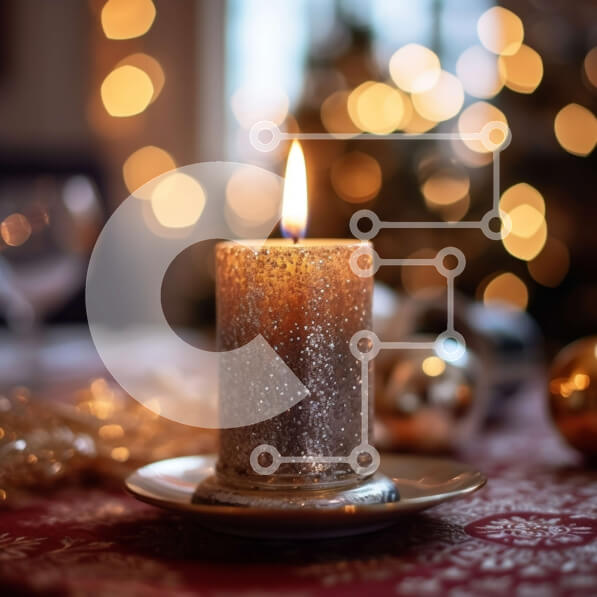 Intra Συλλεκτικό Ξύλινο Παζλ Plywood  4mm - Γιορτινή Χριστουγεννιάτικη λαμπάδα και διακοσμητικά για Cozy Holiday Vibes Σε Ξύλινο Κουτί - Διαστάσεις: 10x10 cm – 25 κομμάτια