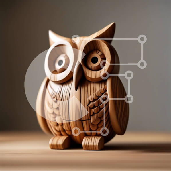 Intra Συλλεκτικό Ξύλινο Παζλ Plywood  4mm - Όμορφο ξύλινο άγαλμα κουκουβάγιας με περίπλοκα σκαλίσματα Σε Ξύλινο Κουτί - Διαστάσεις: 10x10 cm – 25 κομμάτια