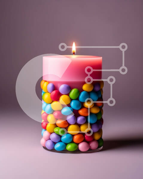 Σετ των 2 Intra Συλλεκτικό Ξύλινο Παζλ Plywood  4mm - Νόστιμη εικόνα ενός πολύχρωμου κέικ με ψεκασμούς Σε Ξύλινο Κουτί - Διαστάσεις: 10x10 cm – 25 κομμάτια