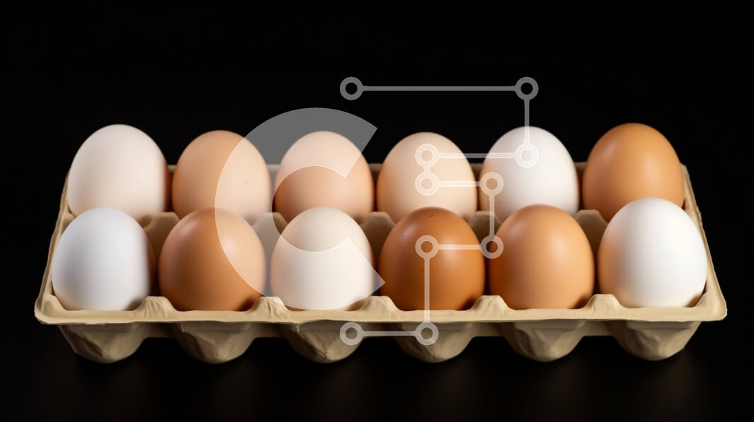 Σετ των 2 Intra Συλλεκτικό Ξύλινο Παζλ Plywood  4mm - Δίσκος με καφέ και λευκά αυγά Σε Ξύλινο Κουτί - Διαστάσεις: 10x10 cm – 25 κομμάτια