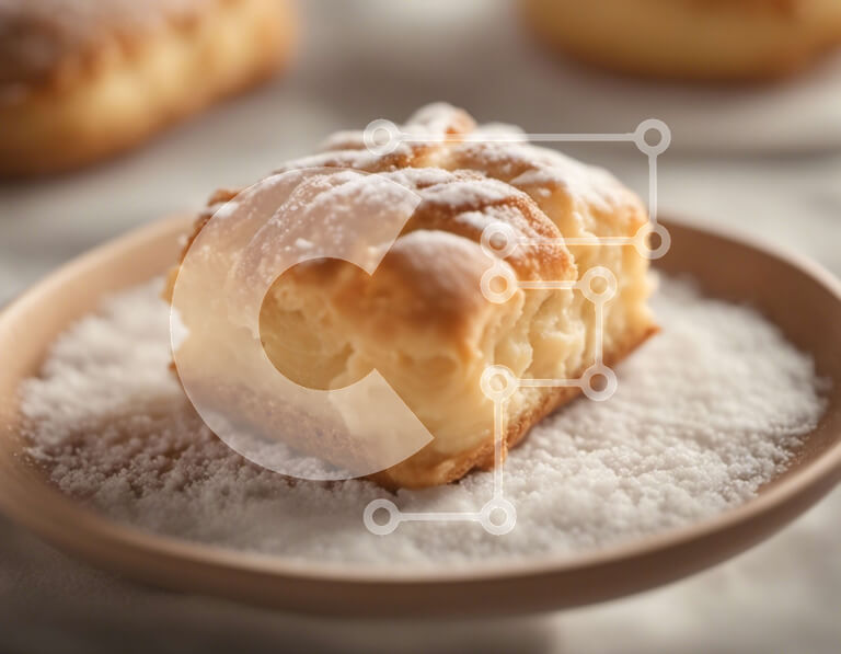 Σετ των 2 Intra Συλλεκτικό Ξύλινο Παζλ Plywood  4mm - Ζύμη σε σκόνη σε λευκό πιάτο Σε Ξύλινο Κουτί - Διαστάσεις: 10x10 cm – 25 κομμάτια