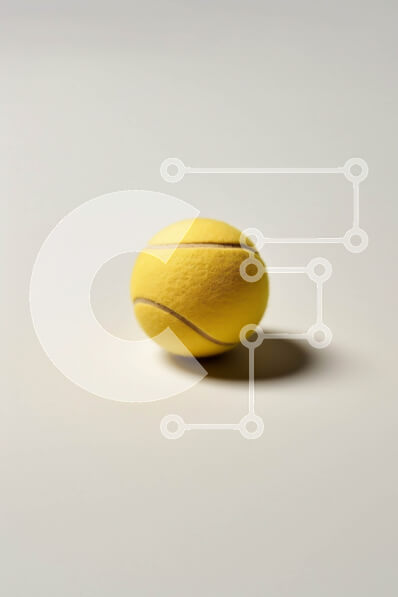 Intra Συλλεκτικό Ξύλινο Παζλ Plywood  4mm - Φωτεινή κίτρινη μπάλα τένις σε καθαρό λευκό φόντο Σε Ξύλινο Κουτί - Διαστάσεις Puzzle: 10x10 cm – 25 κομμάτια