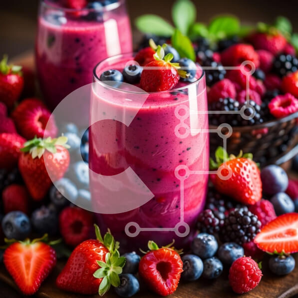 Σετ των 2 Intra Συλλεκτικό Ξύλινο Παζλ Plywood  4mm - Δροσιστικά Smoothies φρούτων με φρέσκα μούρα και σπανάκι Σε Ξύλινο Κουτί - Διαστάσεις: 10x10 cm – 25 κομμάτια