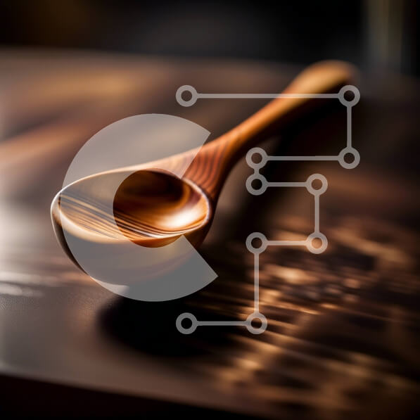 Intra Συλλεκτικό Ξύλινο Παζλ Plywood  4mm - Ξύλινο κουτάλι στο τραπέζι - Απλό και Ρουστίκ Σε Ξύλινο Κουτί - Διαστάσεις: 10x10 cm – 25 κομμάτια