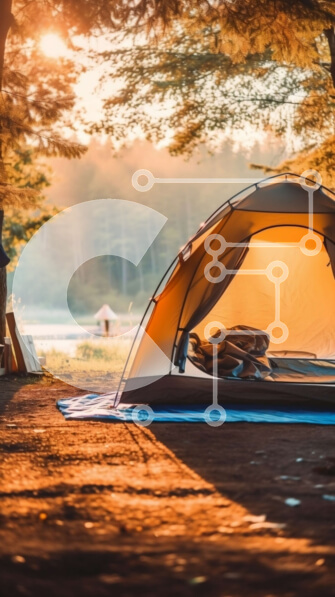 Intra Συλλεκτικό Ξύλινο Παζλ Plywood  4mm - Όμορφη εικόνα μιας σκηνής σε ένα δάσος στο ηλιοβασίλεμα Σε Ξύλινο Κουτί - Διαστάσεις Puzzle: 10x10 cm – 25 κομμάτια