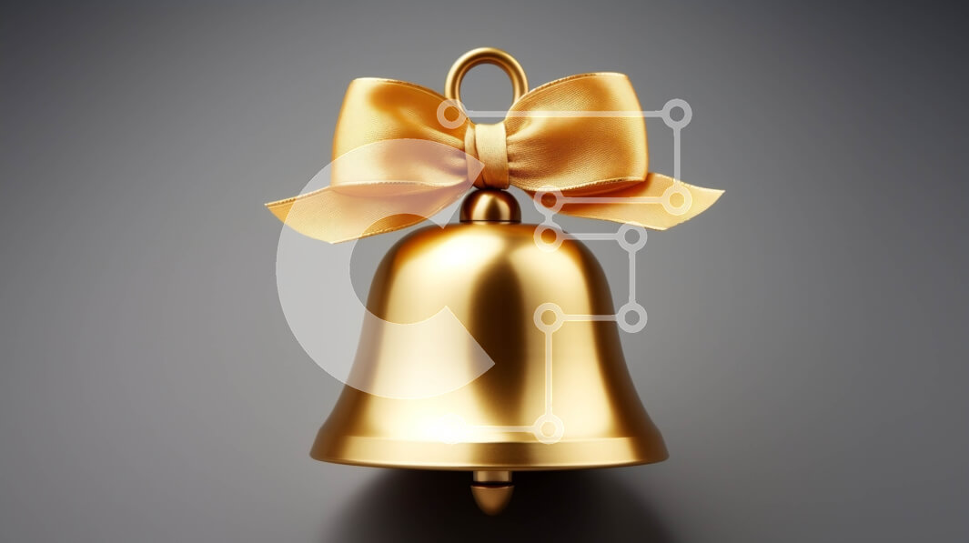 Intra Συλλεκτικό Ξύλινο Παζλ Plywood  4mm - Χρυσή καμπάνα με διακοσμητικό φιόγκο - εορταστική διακόσμηση Σε Ξύλινο Κουτί - Διαστάσεις Puzzle: 10x10 cm – 25 κομμάτια