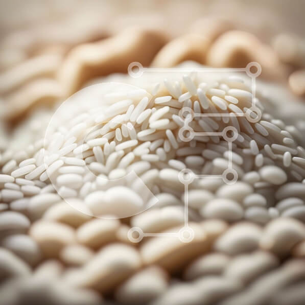 Σετ των 2 Intra Συλλεκτικό Ξύλινο Παζλ Plywood  4mm - Όμορφη εικόνα από κοντά με τακτοποιημένους κόκκους λευκού ρυζιού Σε Ξύλινο Κουτί - Διαστάσεις: 10x10 cm – 25 κομμάτια