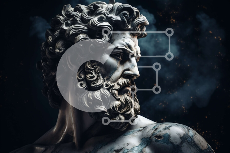 Intra Συλλεκτικό Ξύλινο Παζλ Plywood  4mm - Συναρπαστική εικόνα ενός αγάλματος ενός άνδρα σε μια Τόγκα Σε Ξύλινο Κουτί - Διαστάσεις Puzzle: 10x10 cm – 25 κομμάτια