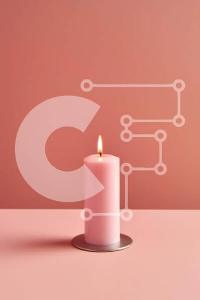 Intra Συλλεκτικό Ξύλινο Παζλ Plywood  4mm - Όμορφη εικόνα ενός ενιαίου ροζ κεριού σε ένα τραπέζι Σε Ξύλινο Κουτί - Διαστάσεις: 10x10 cm – 25 κομμάτια