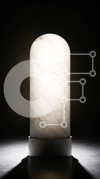 Intra Συλλεκτικό Ξύλινο Παζλ Plywood  4mm - Περίπλοκη και όμορφη λευκή μαρμάρινη στήλη σε ένα δωμάτιο με χαμηλό φωτισμό Σε Ξύλινο Κουτί - Διαστάσεις Puzzle: 10x10 cm – 25 κομμάτια