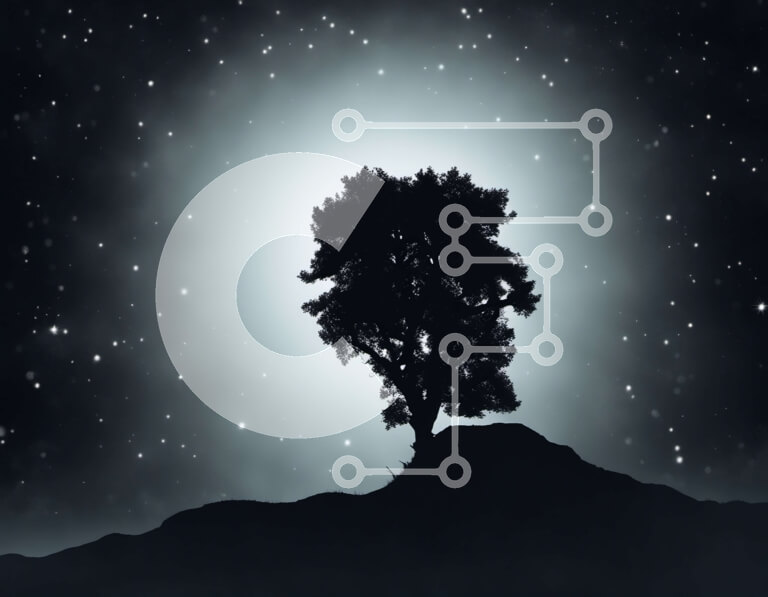 Intra Συλλεκτικό Ξύλινο Παζλ Plywood  4mm - Μοναχικό δέντρο στον απομονωμένο λόφο στον σκοτεινό νυχτερινό ουρανό Σε Ξύλινο Κουτί - Διαστάσεις: 10x10 cm – 25 κομμάτια