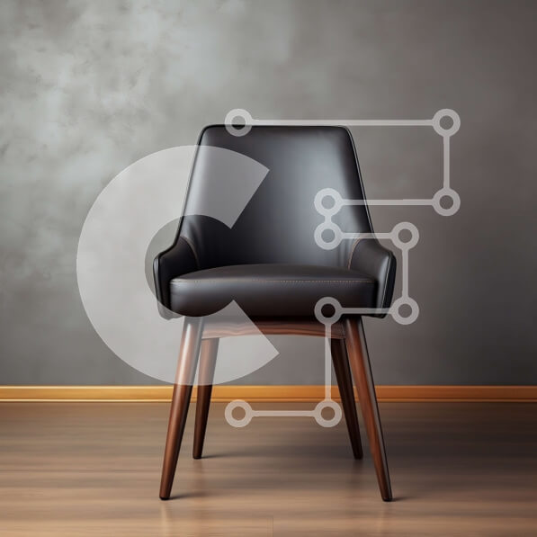 Intra Συλλεκτικό Ξύλινο Παζλ Plywood  4mm - Μοντέρνα μαύρη δερμάτινη καρέκλα σε γκρι δωμάτιο Σε Ξύλινο Κουτί - Διαστάσεις Puzzle: 10x10 cm – 25 κομμάτια