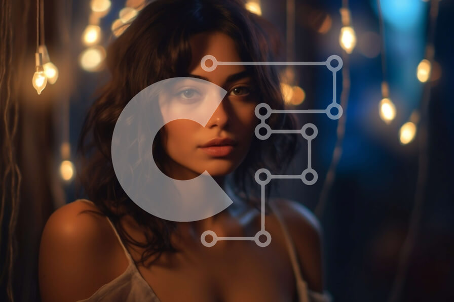 Intra Συλλεκτικό Ξύλινο Παζλ Plywood  4mm - Εκπληκτική εικόνα μιας μελαχρινής γυναίκας που φορά μια λευκή μπλούζα Σε Ξύλινο Κουτί - Διαστάσεις Puzzle: 10x10 cm – 25 κομμάτια