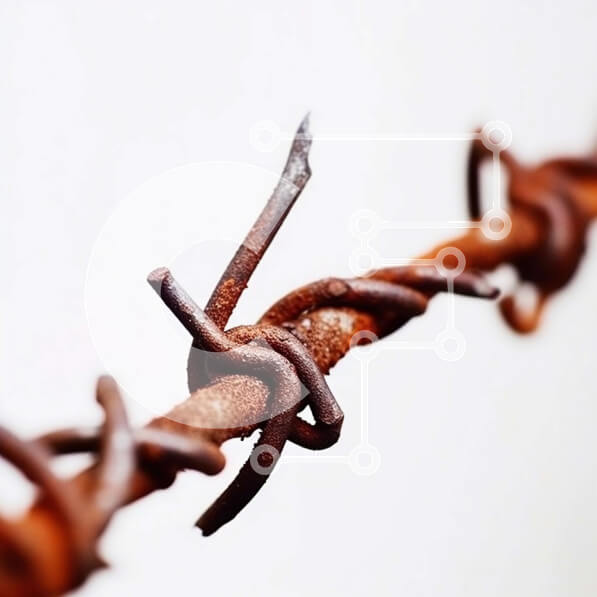 Intra Συλλεκτικό Ξύλινο Παζλ Plywood  4mm - Κοντινή εικόνα ενός σκουριασμένου συρματοπλέγματος Σε Ξύλινο Κουτί - Διαστάσεις: 10x10 cm – 25 κομμάτια