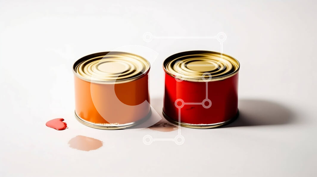 Σετ των 2 Intra Συλλεκτικό Ξύλινο Παζλ Plywood  4mm - Ζωντανά κουτιά με σάλτσα ντομάτας και μουστάρδα σε λευκή επιφάνεια Σε Ξύλινο Κουτί - Διαστάσεις: 10x10 cm – 25 κομμάτια