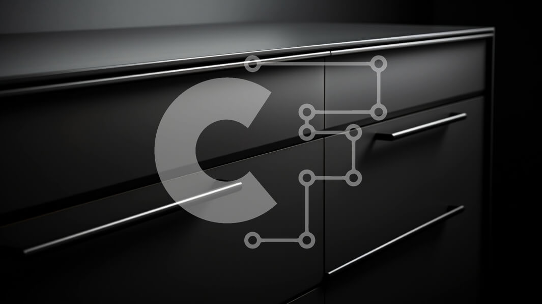 Intra Συλλεκτικό Ξύλινο Παζλ Plywood  4mm - Μαύρη συρταριέρα με πέντε συρτάρια και ασημί χερούλια Σε Ξύλινο Κουτί - Διαστάσεις Puzzle: 10x10 cm – 25 κομμάτια