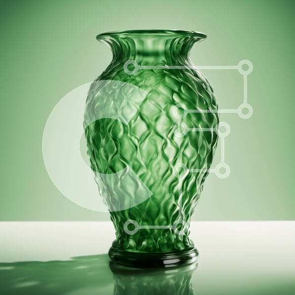 Intra Συλλεκτικό Ξύλινο Παζλ Plywood  4mm - Πράσινο Γυάλινο Βάζο με Μοναδικό Σχέδιο Σε Ξύλινο Κουτί - Διαστάσεις Puzzle: 10x10 cm – 25 κομμάτια