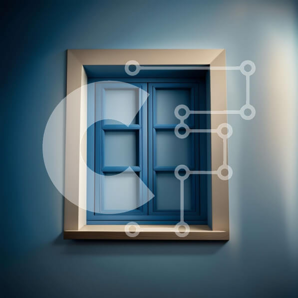 Intra Συλλεκτικό Ξύλινο Παζλ Plywood  4mm - Κομψό μπλε παράθυρο σε σκούρο μπλε τοίχο Σε Ξύλινο Κουτί - Διαστάσεις Puzzle: 10x10 cm – 25 κομμάτια