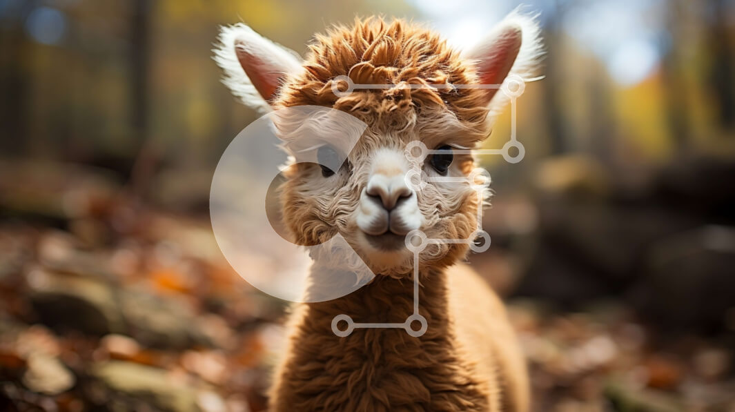 Intra Συλλεκτικό Ξύλινο Παζλ Plywood  4mm - Αξιολάτρευτη εικόνα ενός καφέ αλπακά στο φθινοπωρινό δάσος Σε Ξύλινο Κουτί - Διαστάσεις: 10x10 cm – 25 κομμάτια