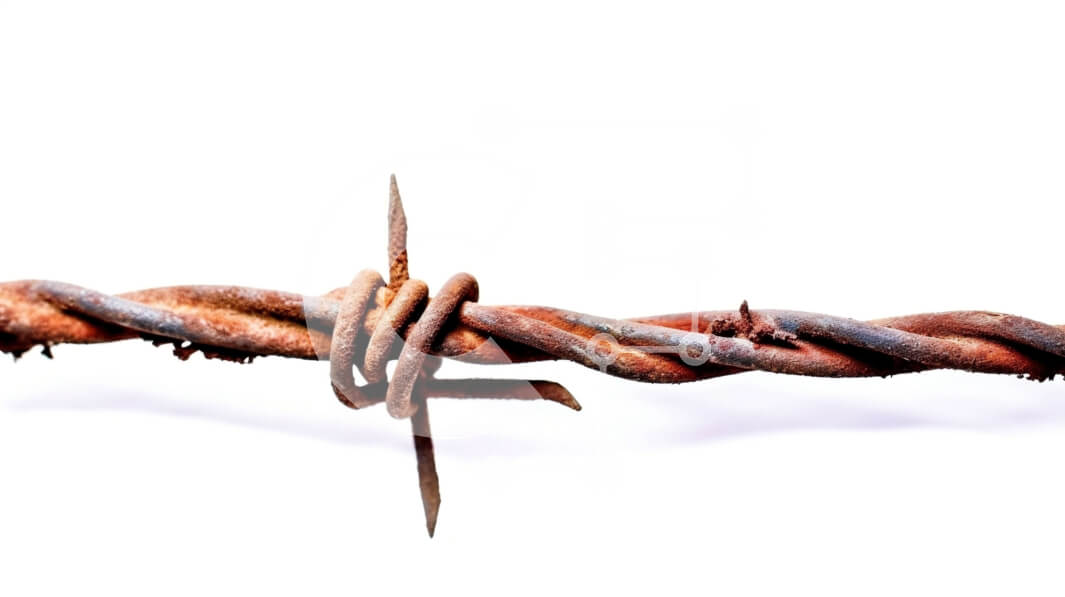 Intra Συλλεκτικό Ξύλινο Παζλ Plywood  4mm - Σκουριασμένο συρματόπλεγμα με ράβδους που δείχνουν προς τα μέσα - Φωτογραφία εξωτερικού χώρου Σε Ξύλινο Κουτί - Διαστάσεις Puzzle: 10x10 cm – 25 κομμάτια