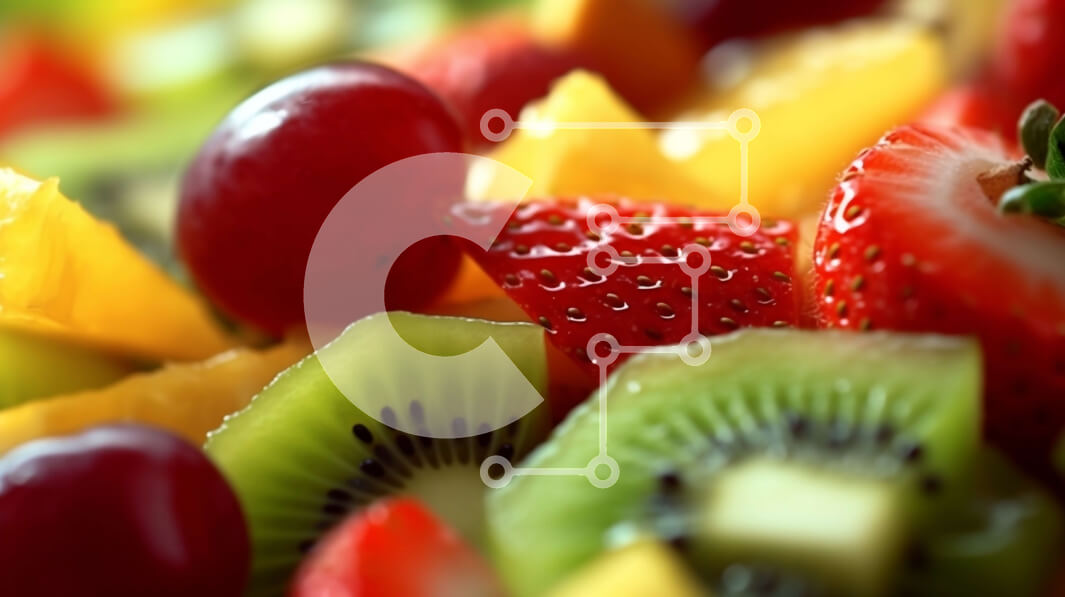 Σετ των 2 Intra Συλλεκτικό Ξύλινο Παζλ Plywood  4mm - Νόστιμο μπολ με ανάμεικτα φρούτα με ακτινίδιο, φράουλες και σταφύλια Σε Ξύλινο Κουτί - Διαστάσεις: 10x10 cm – 25 κομμάτια