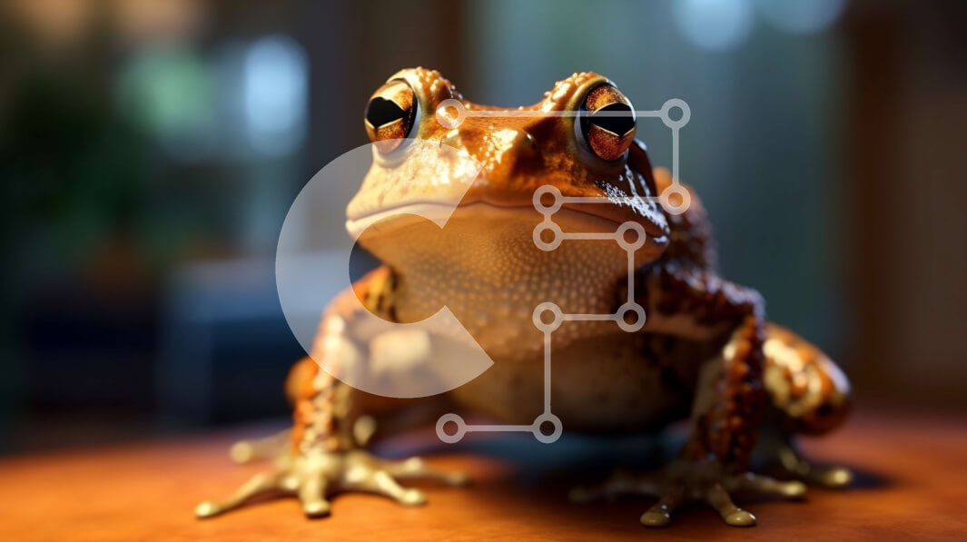 Σετ των 2 Intra Συλλεκτικό Ξύλινο Παζλ Plywood  4mm - Όμορφη κοντινή εικόνα ενός βάτραχου σε μια ξύλινη επιφάνεια Σε Ξύλινο Κουτί - Διαστάσεις: 10x10 cm – 25 κομμάτια