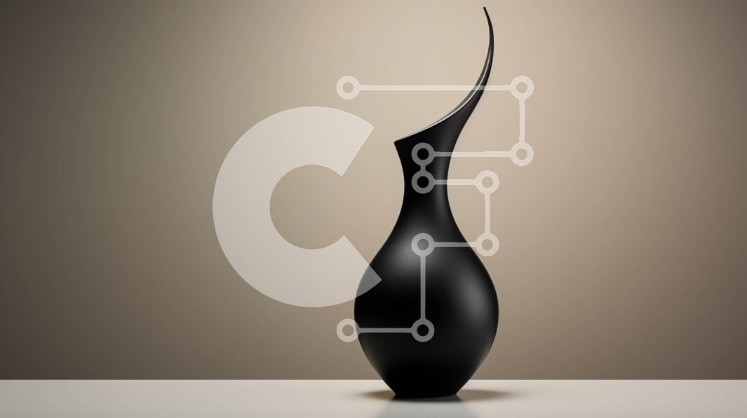 Intra Συλλεκτικό Ξύλινο Παζλ Plywood  4mm - Μαύρο κυρτό βάζο σε λευκή επιφάνεια Σε Ξύλινο Κουτί - Διαστάσεις: 10x10 cm – 25 κομμάτια