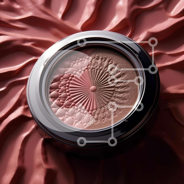 Σετ των 2 Intra Συλλεκτικό Ξύλινο Παζλ Plywood  4mm - Φυσική και λαμπερή ομορφιά: Κοντινό πλάνο γυναικείου προσώπου με ροζ ρουζ και γκλίτερ σκιά ματιών Σε Ξύλινο Κουτί - Διαστάσεις: 10x10 cm – 25 κομμάτια