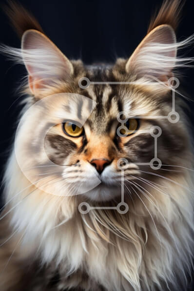 Σετ των 2 Intra Συλλεκτικό Ξύλινο Παζλ Plywood  4mm - Εκπληκτική κοντινή φωτογραφία μιας γάτας με αφράτη γούνα και πράσινα μάτια Σε Ξύλινο Κουτί - Διαστάσεις: 10x10 cm – 25 κομμάτια