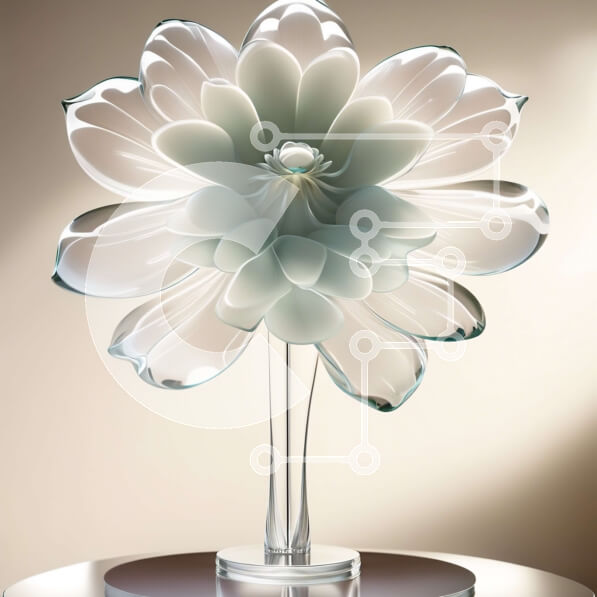 Intra Συλλεκτικό Ξύλινο Παζλ Plywood  4mm - Όμορφη εικόνα ενός λευκού λουλουδιού σε ένα διαυγές βάζο Σε Ξύλινο Κουτί - Διαστάσεις: 10x10 cm – 25 κομμάτια