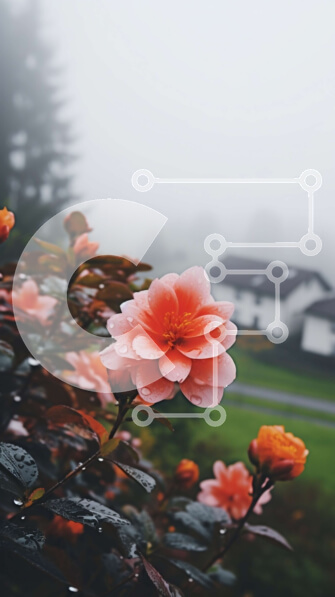 Σετ των 2 Intra Συλλεκτικό Ξύλινο Παζλ Plywood  4mm - Μπουκέτο πορτοκαλί λουλούδια με πράσινα φύλλα Σε Ξύλινο Κουτί - Διαστάσεις: 10x10 cm – 25 κομμάτια