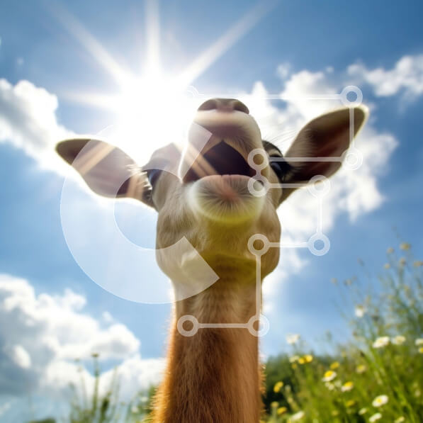 Intra Συλλεκτικό Ξύλινο Παζλ Plywood  4mm - Κοντινό πλάνο του προσώπου ενός ελαφιού που κοιτάζει τον ήλιο Σε Ξύλινο Κουτί - Διαστάσεις: 10x10 cm – 25 κομμάτια