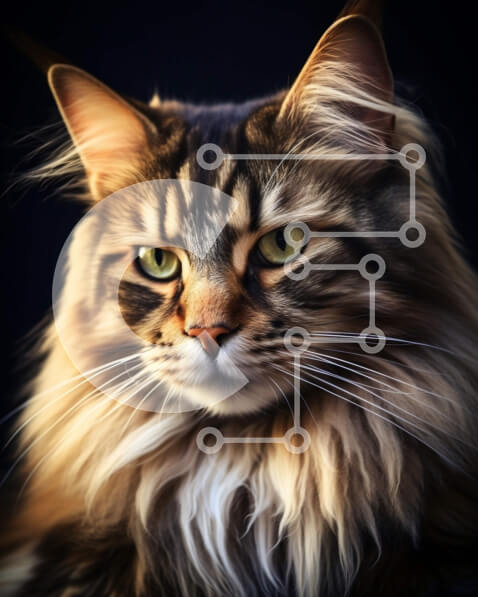 Σετ των 2 Intra Συλλεκτικό Ξύλινο Παζλ Plywood  4mm - Όμορφη εικόνα μιας μακρυμάλλης γάτας με πράσινα μάτια Σε Ξύλινο Κουτί - Διαστάσεις: 10x10 cm – 25 κομμάτια