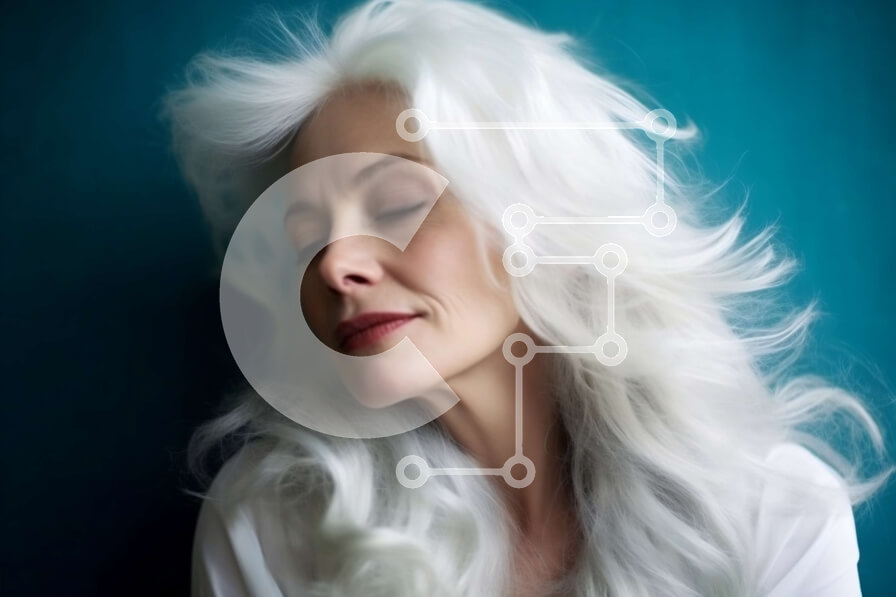 Intra Συλλεκτικό Ξύλινο Παζλ Plywood  4mm - Όμορφη εικόνα μιας ηλικιωμένης γυναίκας με μακριά λευκά μαλλιά Σε Ξύλινο Κουτί - Διαστάσεις Puzzle: 10x10 cm – 25 κομμάτια