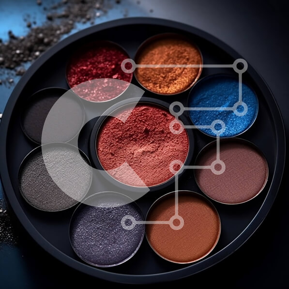 Σετ των 2 Intra Συλλεκτικό Ξύλινο Παζλ Plywood  4mm - Μαύρη παλέτα μακιγιάζ με διάφορα χρώματα από σκιές ματιών, ρουζ και highlighters Σε Ξύλινο Κουτί - Διαστάσεις: 10x10 cm – 25 κομμάτια