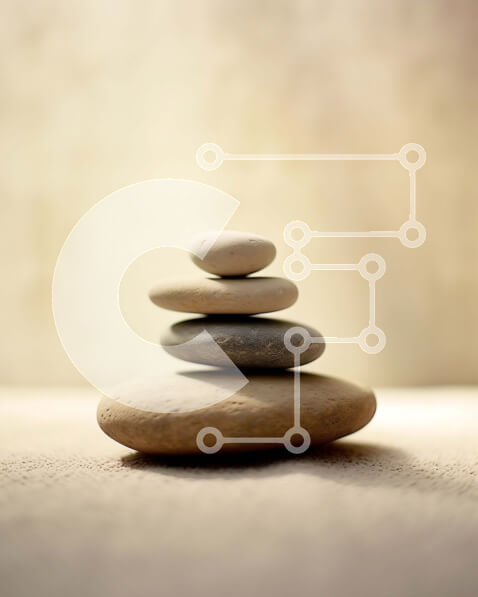 Intra Συλλεκτικό Ξύλινο Παζλ Plywood  4mm - Όμορφη εικόνα μιας στοίβας από πέτρες σε ένα τραπέζι Σε Ξύλινο Κουτί - Διαστάσεις: 10x10 cm – 25 κομμάτια