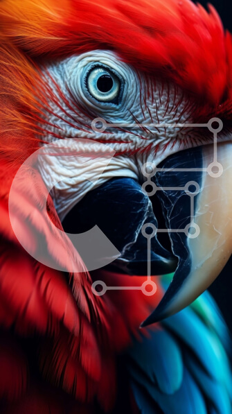 Σετ των 2 Intra Συλλεκτικό Ξύλινο Παζλ Plywood  4mm - Πολύχρωμος παπαγάλος με μπλε και κόκκινα φτερά Σε Ξύλινο Κουτί - Διαστάσεις: 10x10 cm – 25 κομμάτια