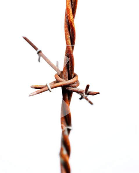 Intra Συλλεκτικό Ξύλινο Παζλ Plywood  4mm - Λεπτομερής εικόνα ενός σκουριασμένου συρματοπλέγματος για λόγους ασφαλείας ή οριοθέτησης Σε Ξύλινο Κουτί - Διαστάσεις: 10x10 cm – 25 κομμάτια